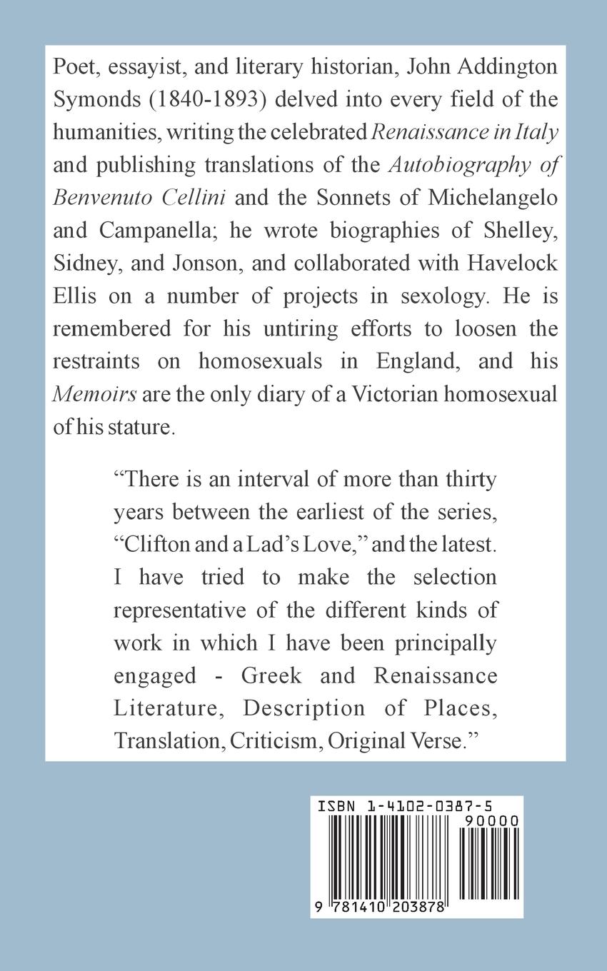 Rückseitencover In the Key of Blue and Other Prose Essays by John Addington Symonds