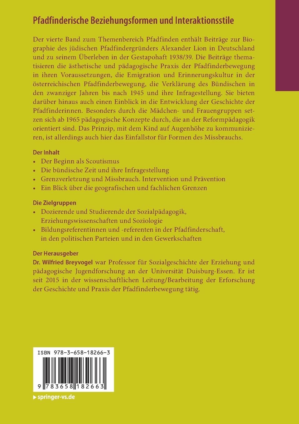 Rückseitencover Pfadfinderische Beziehungsformen und Interaktionsstile