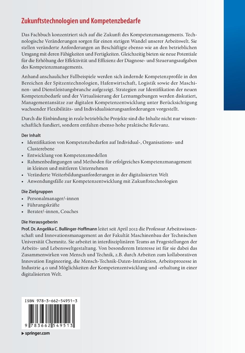 Rückseitencover Zukunftstechnologien und Kompetenzbedarfe