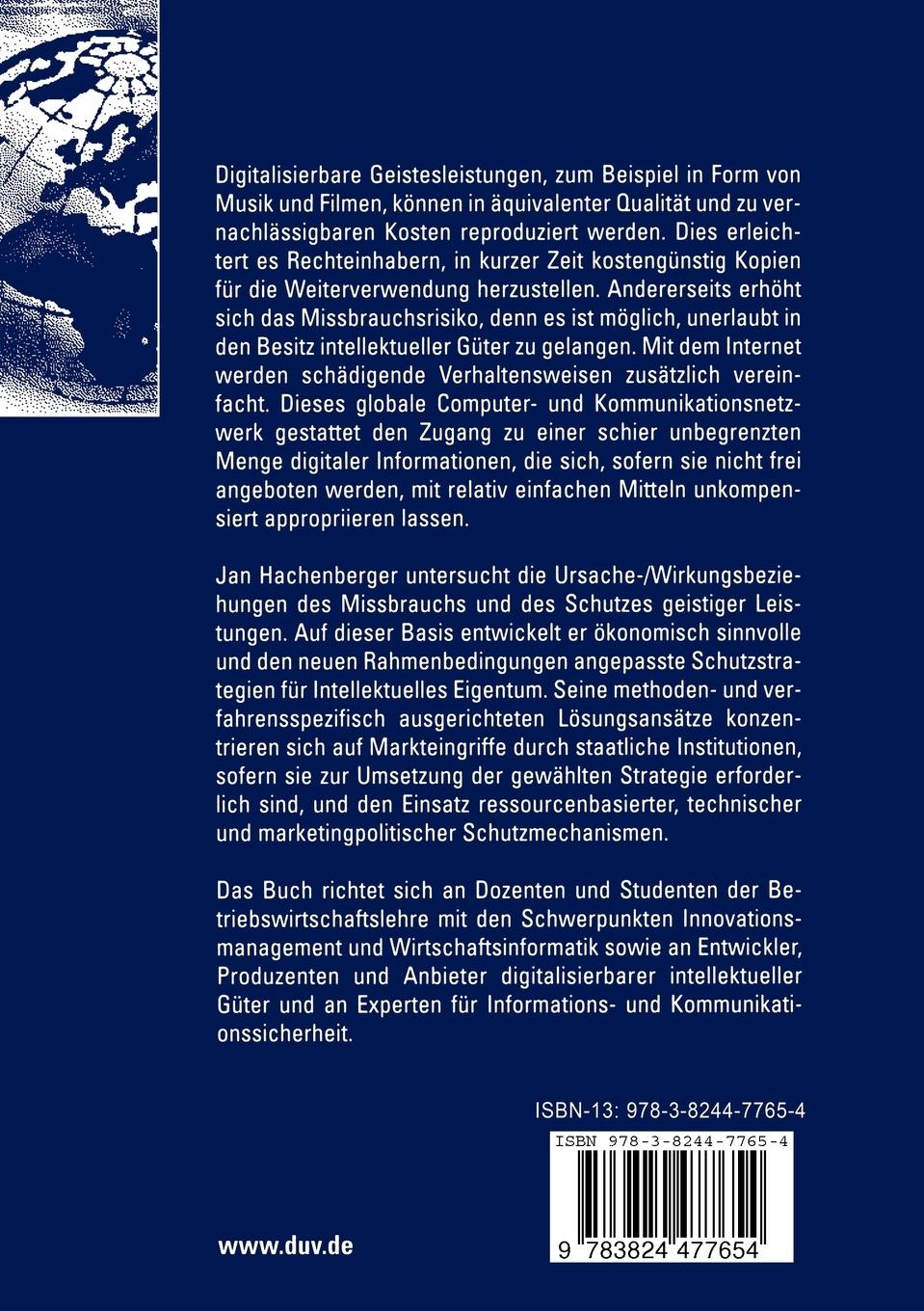 Rückseitencover Intellektuelles Eigentum im Zeitalter von Digitalisierung und Internet