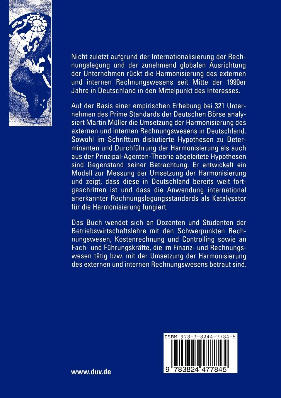 Rückseitencover Harmonisierung des internen und externen Rechnungswesens
