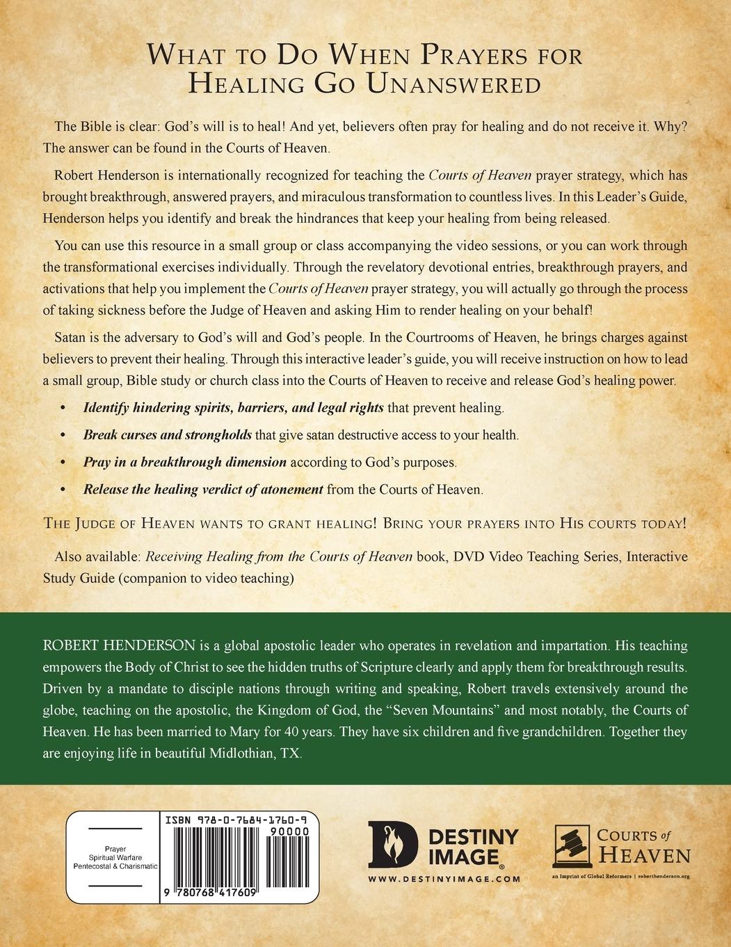 Rückseitencover Receiving Healing from the Courts of Heaven Leader's Guide