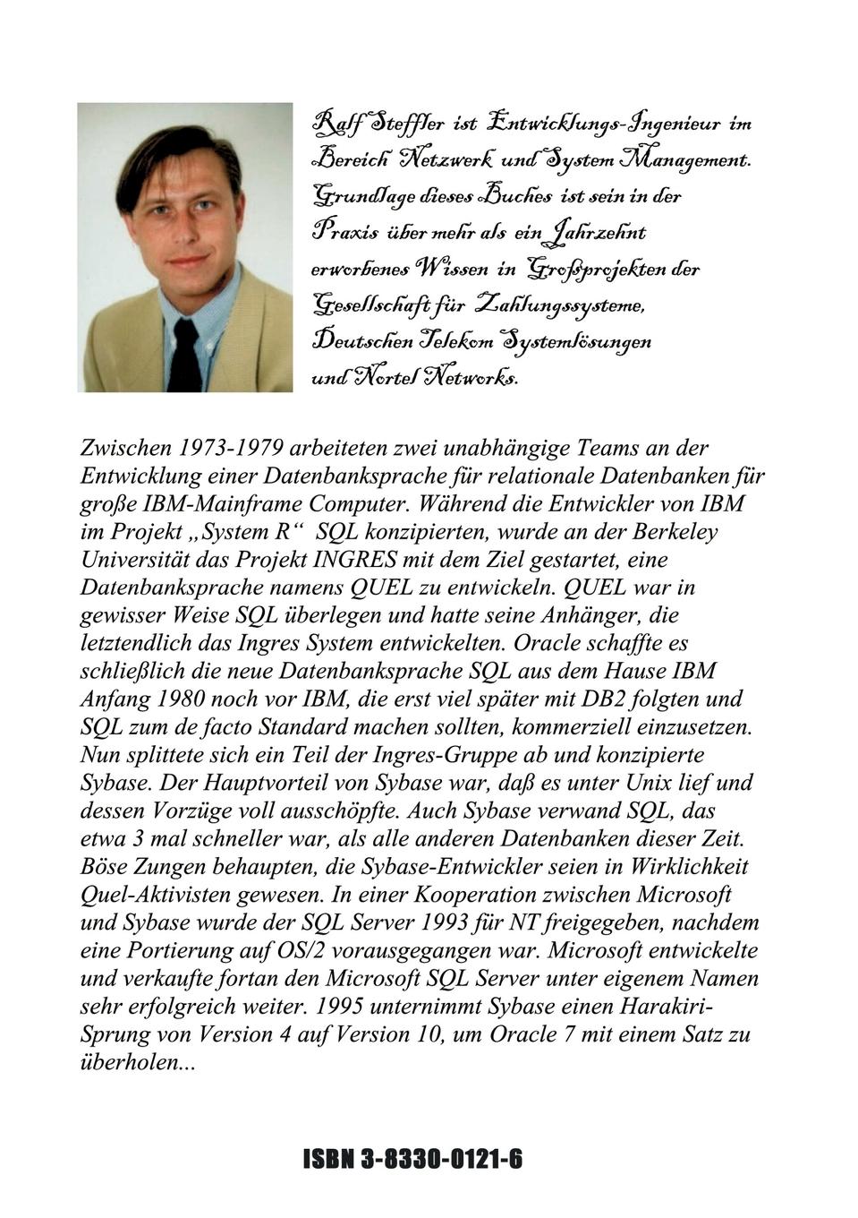 Rückseitencover SQL-Datenbanken unter Unix