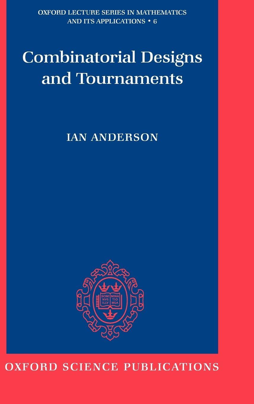 Vorderes Coverbild Combinatorial Designs and Tournaments