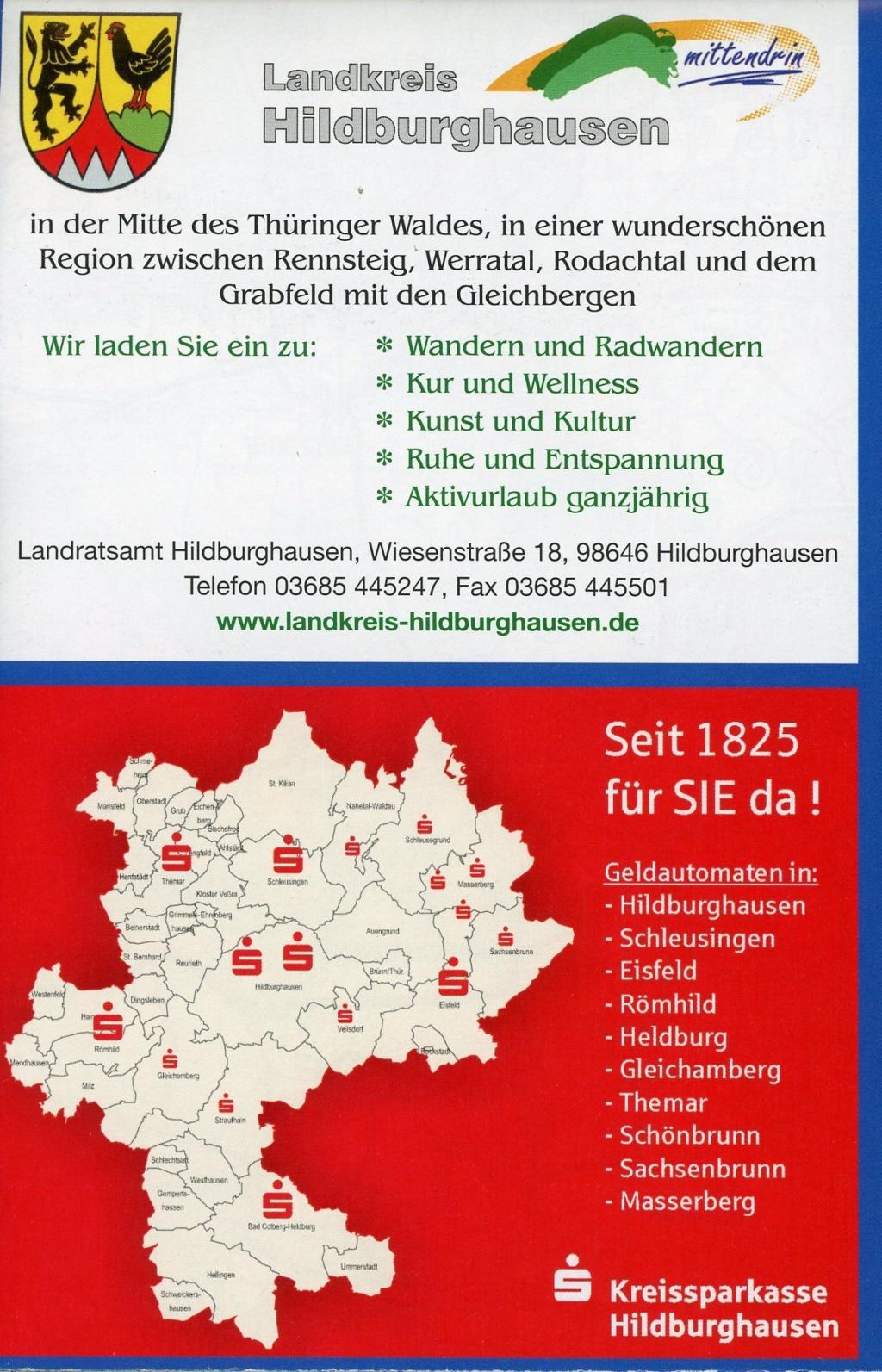 Beispielinhalt (Bild) Landkreis Hildburghausen 1 : 50 000 Rad- und Wanderkarte