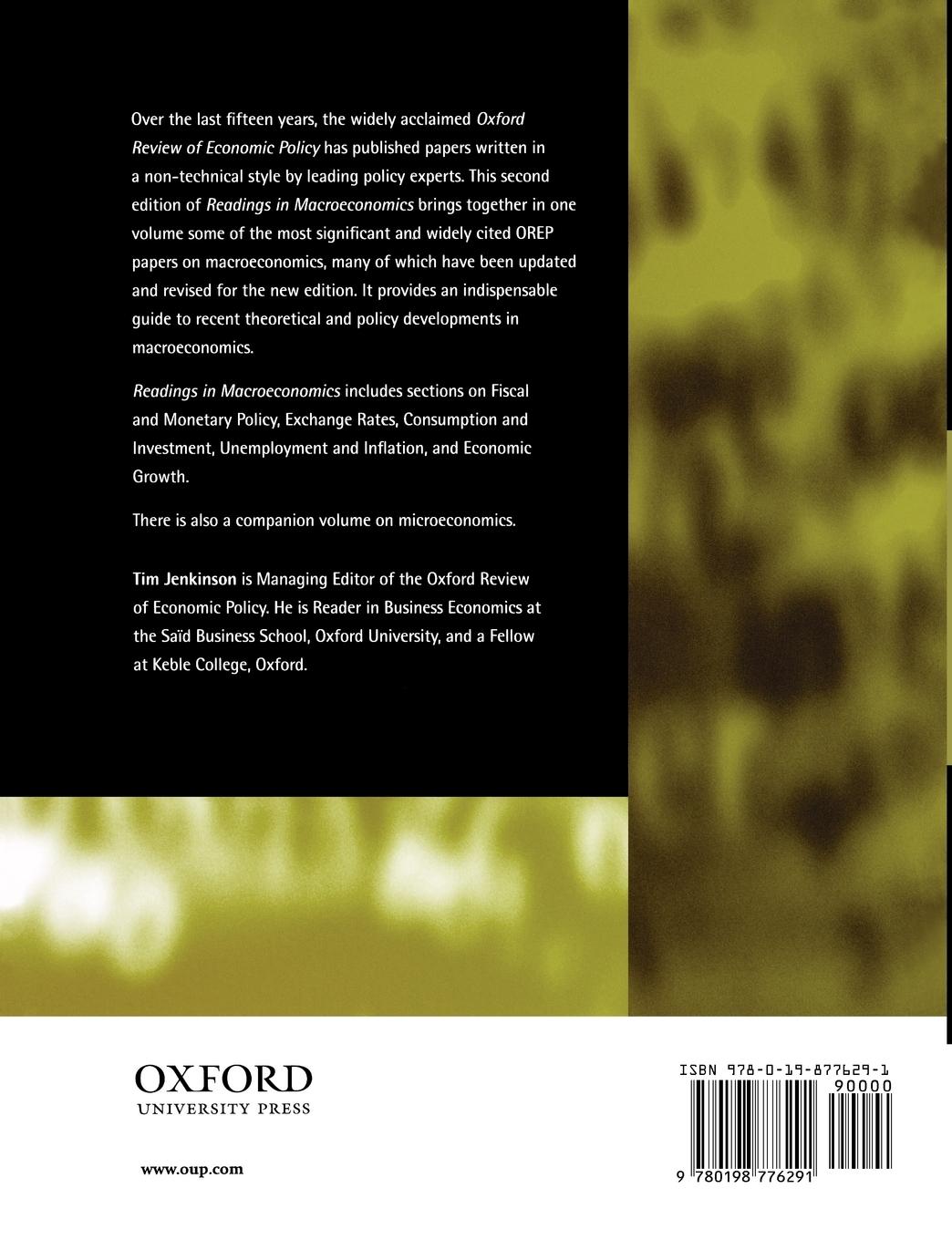 Rückseitencover Readings in Macroeconomics