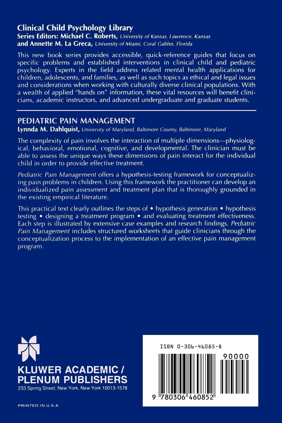 Rückseitencover Pediatric Pain Management