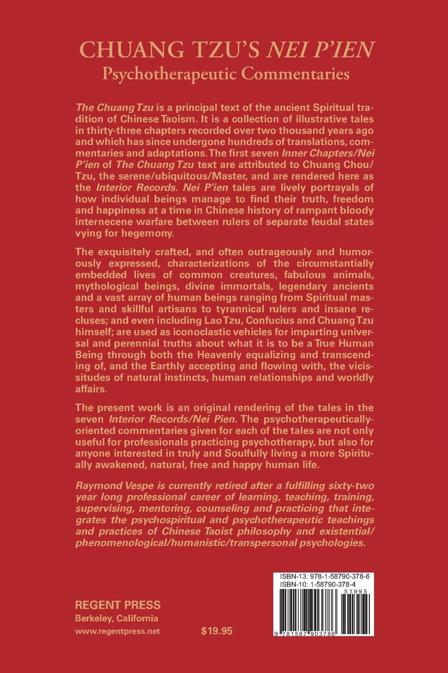 Rückseitencover CHUANG TZU'S NEI P'IEN Psychotherapeutic Commentaries