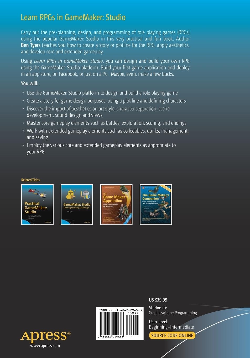 Rückseitencover Learn RPGs in GameMaker: Studio