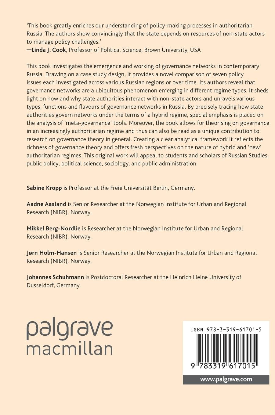 Rückseitencover Governance in Russian Regions
