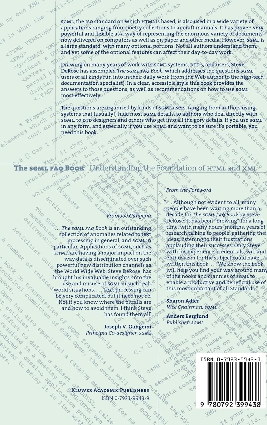 Rückseitencover The SGML FAQ Book