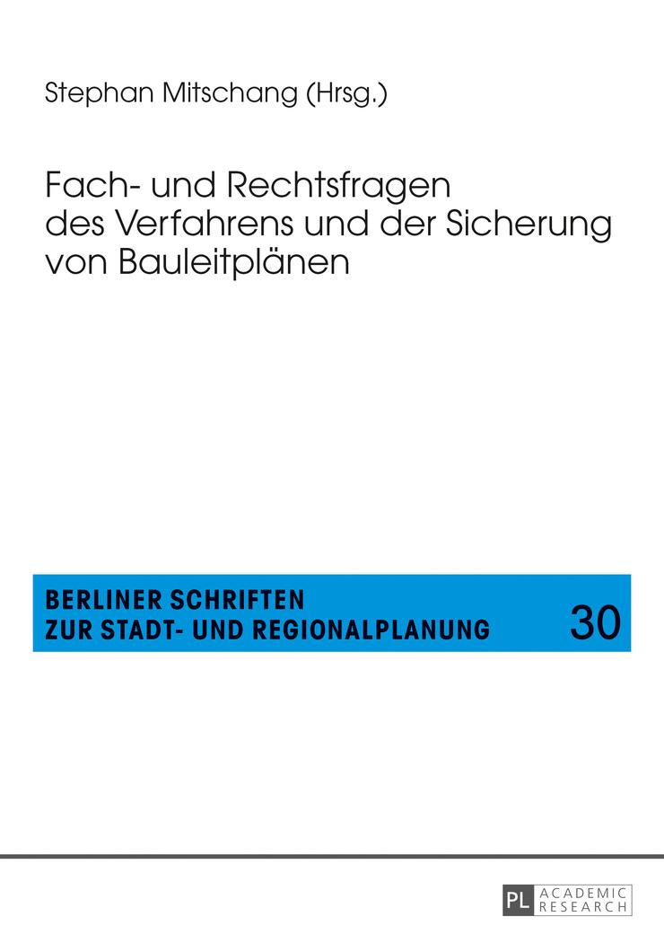 Vorderes Coverbild Fach- und Rechtsfragen des Verfahrens und der Sicherung von Bauleitplänen