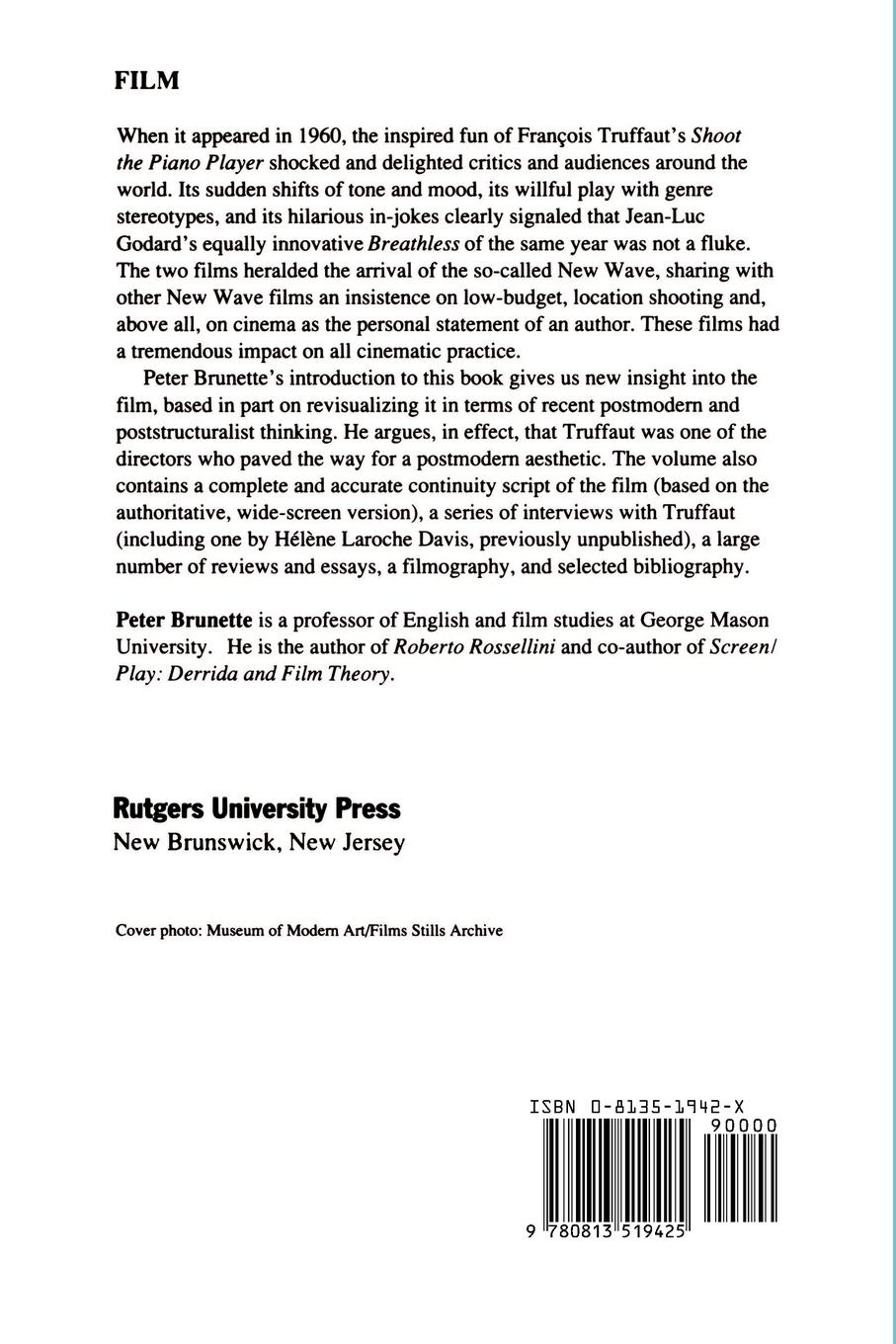 Rückseitencover Shoot the Piano Player