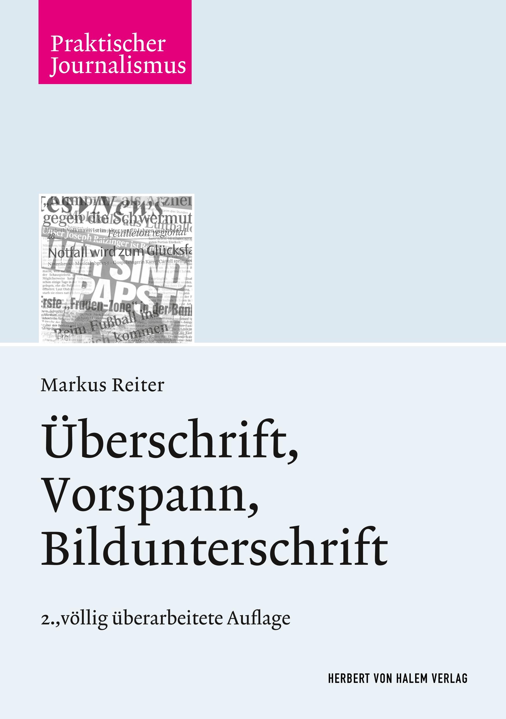 Vorderes Coverbild Überschrift, Vorspann, Bildunterschrift
