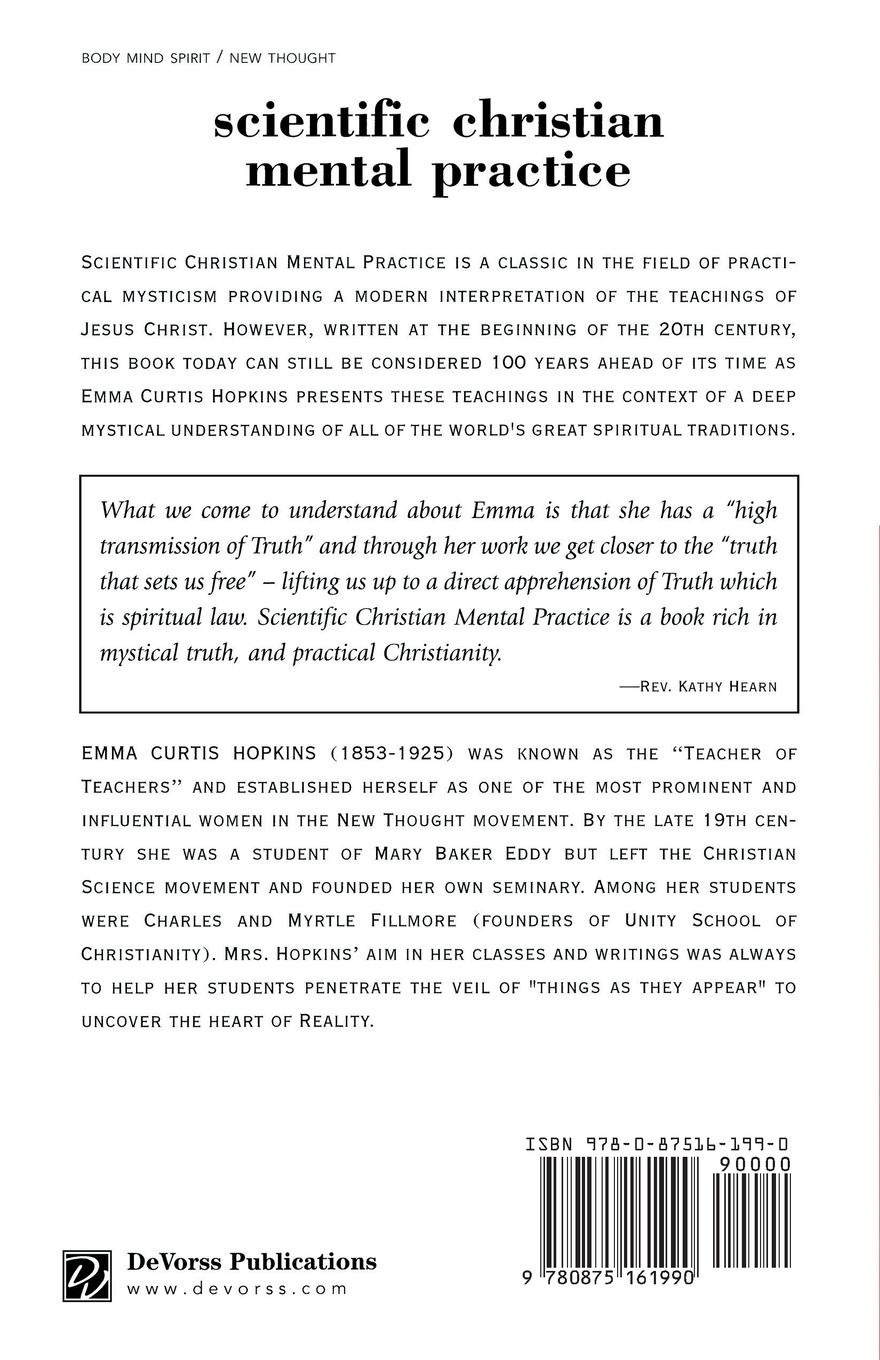 Rückseitencover Scientific Christian Mental Practice
