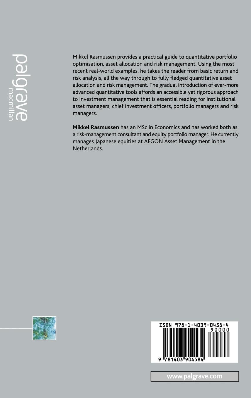 Rückseitencover Quantitative Portfolio Optimisation, Asset Allocation and Risk Management