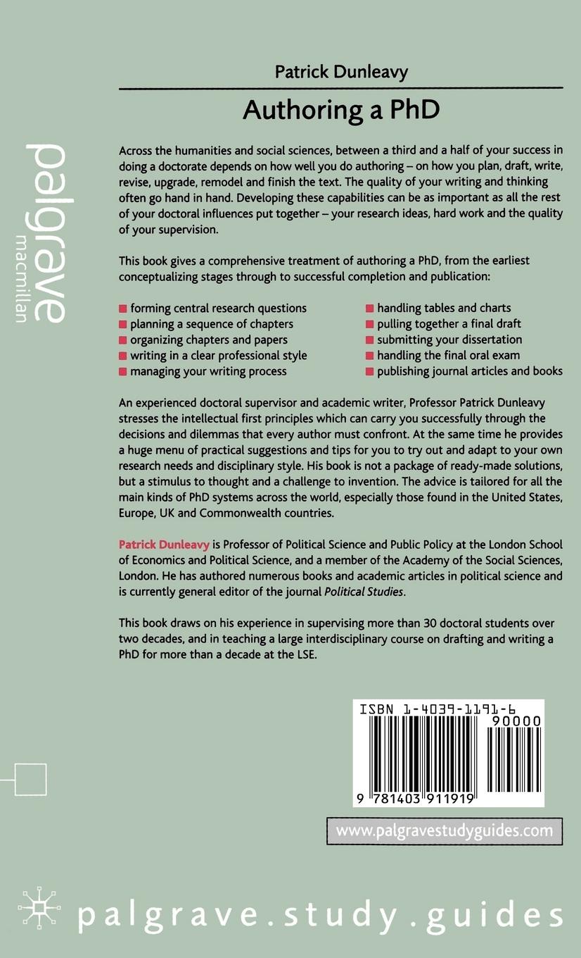 Rückseitencover Authoring a PH.D.