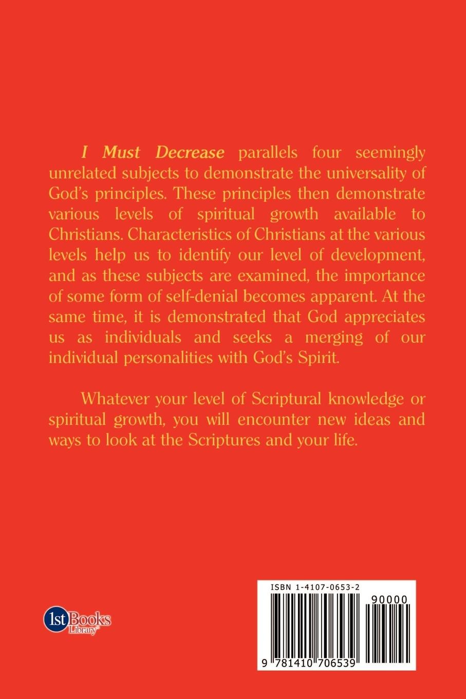 Rückseitencover I Must Decrease