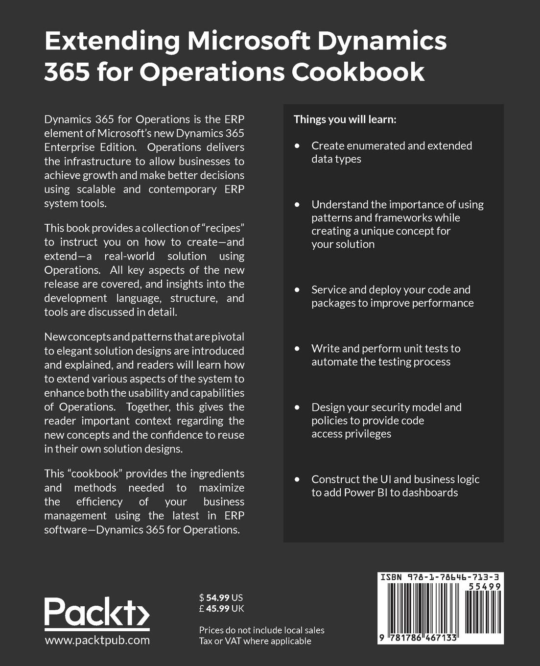 Rückseitencover Extending Microsoft Dynamics 365 for Operations Cookbook