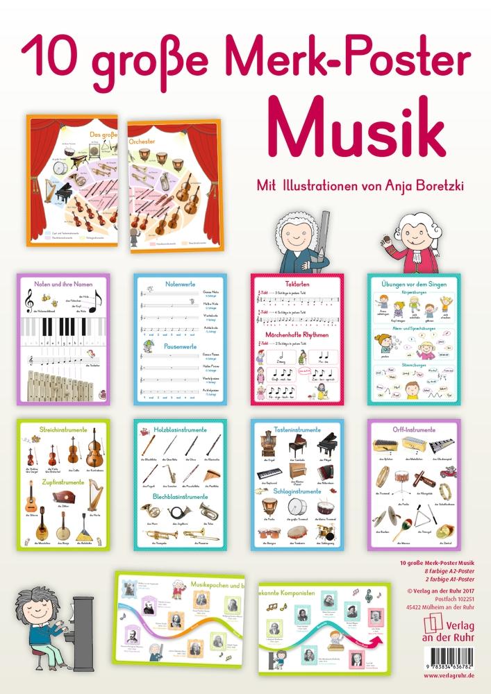 Vorderes Coverbild 10 große Merk-Poster Musik