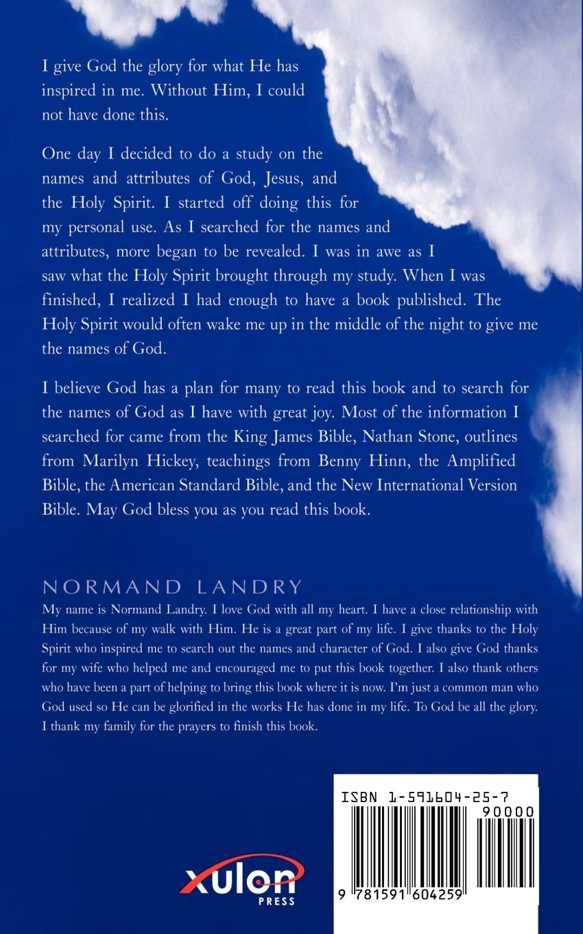 Rückseitencover Names, Titles and Attributes Father, Jesus Christ and holy Spirit