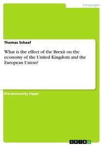 Vorderes Coverbild What is the effect of the Brexit on the economy of the United Kingdom and the European Union?