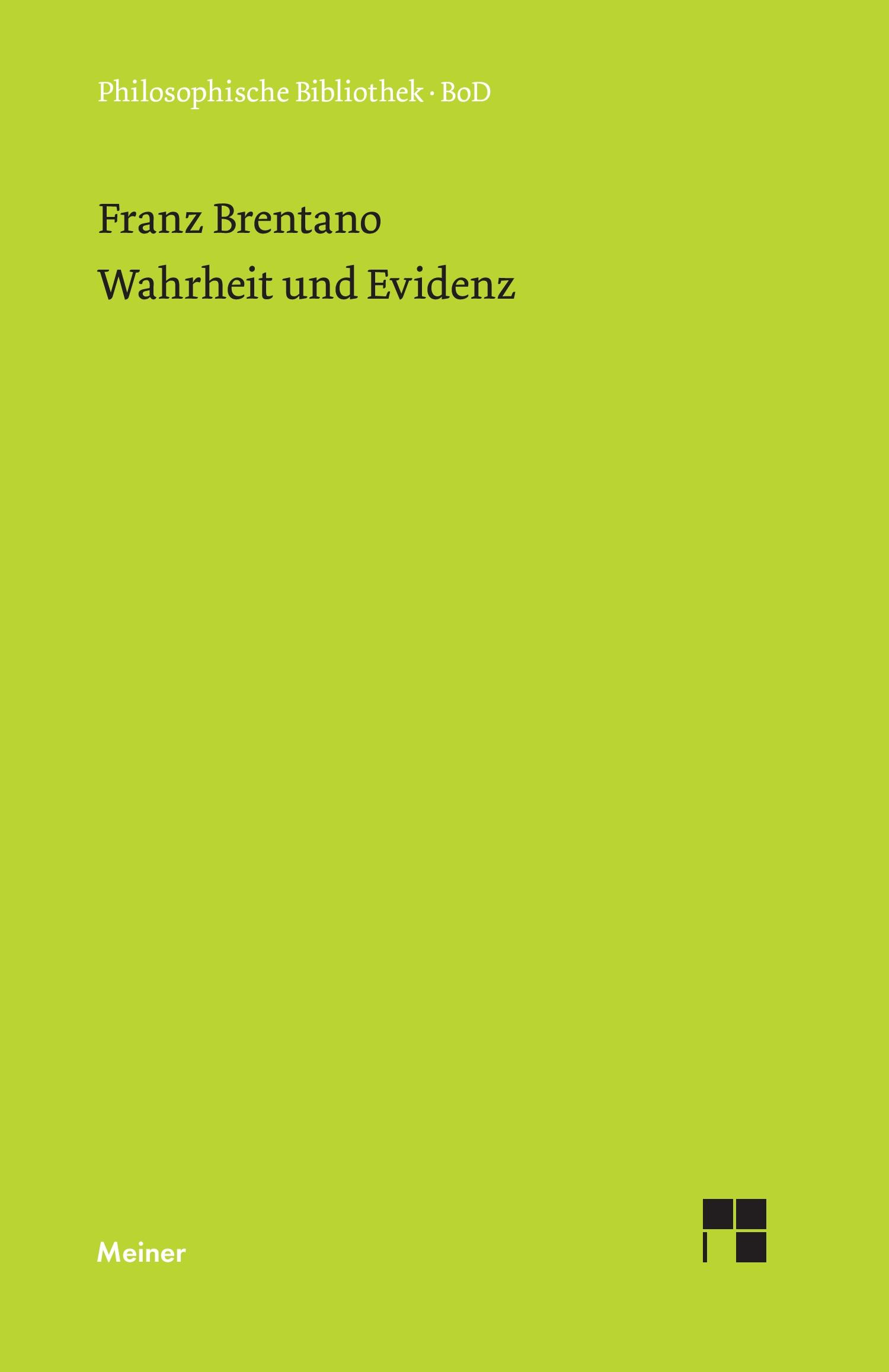 Vorderes Coverbild Wahrheit und Evidenz