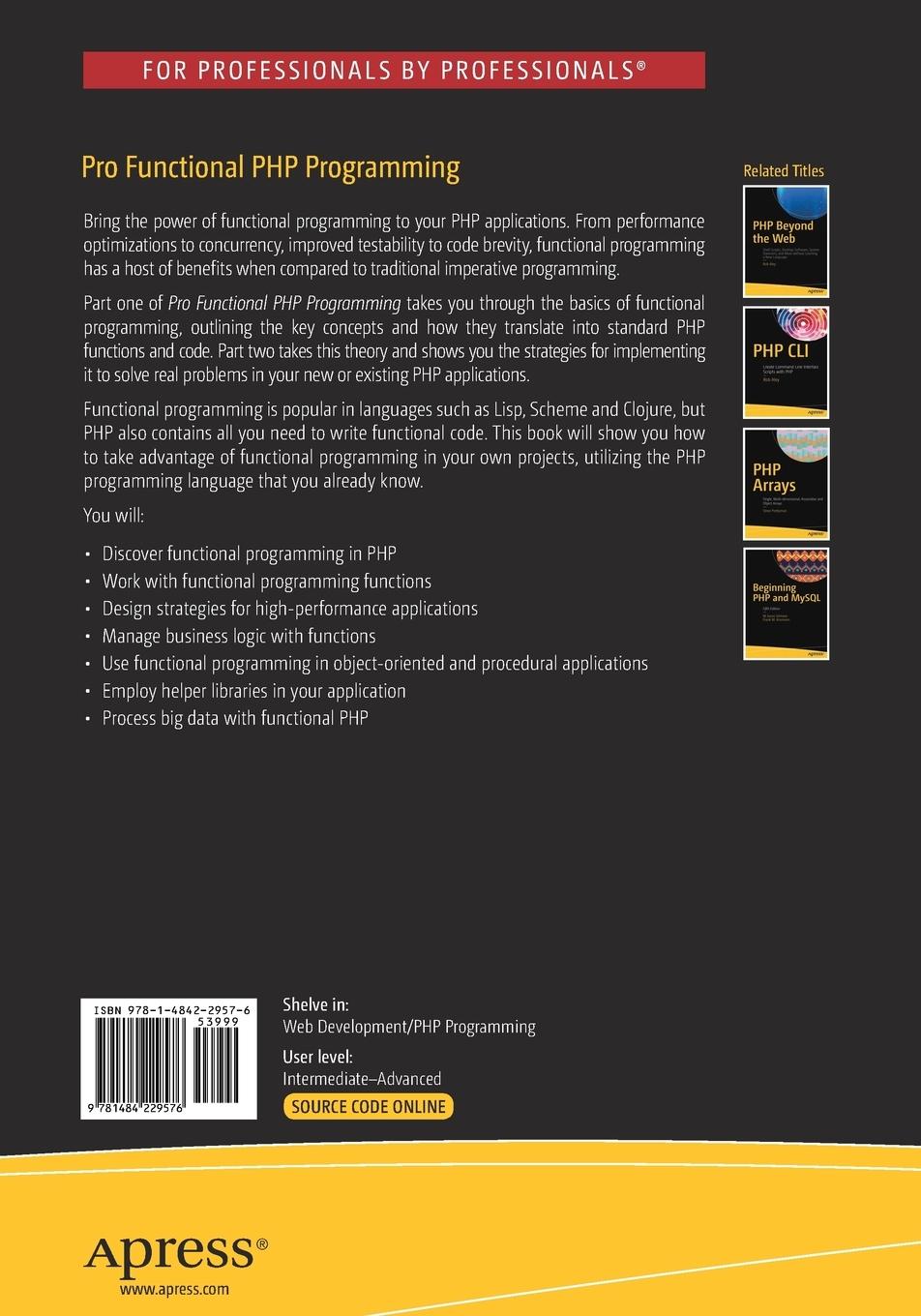 Rückseitencover Pro Functional PHP Programming