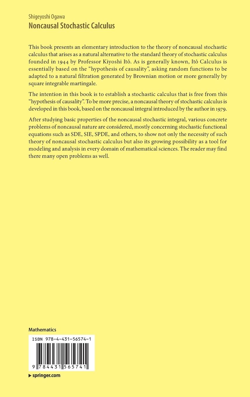 Rückseitencover Noncausal Stochastic Calculus