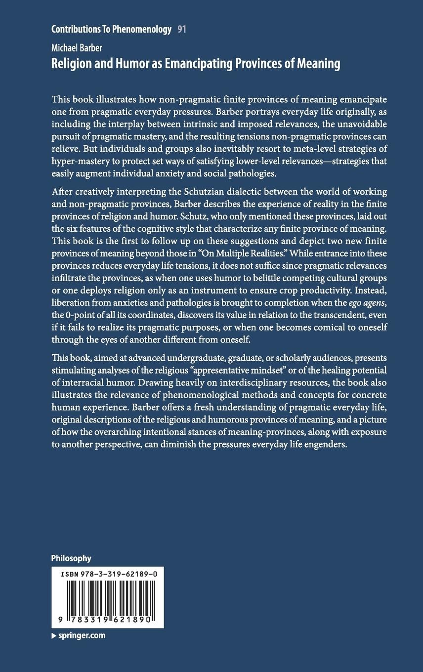 Rückseitencover Religion and Humor as Emancipating Provinces of Meaning