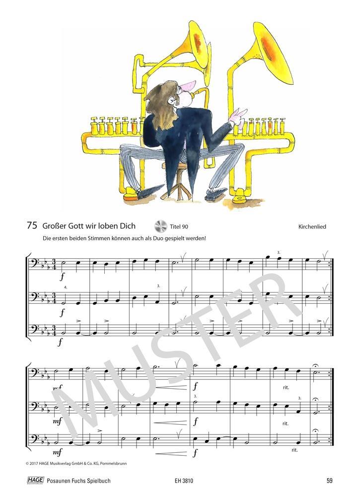 Beispielinhalt (Bild) Posaunen Fuchs Spielbuch (mit MP3-CD)