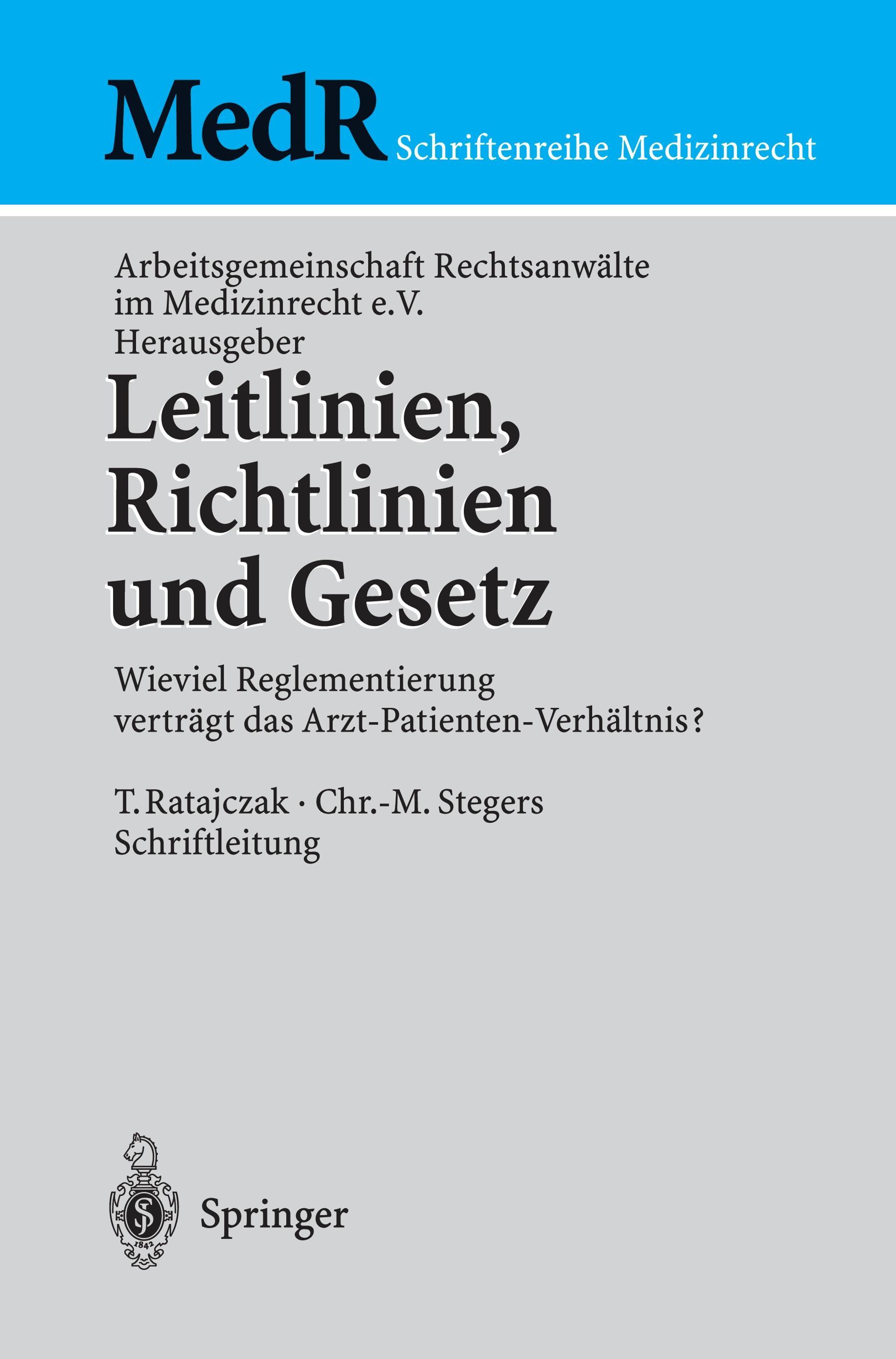 Vorderes Coverbild Leitlinien, Richtlinien und Gesetz