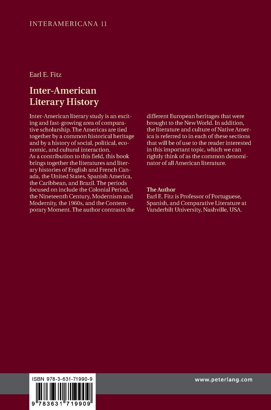 Rückseitencover Inter-American Literary History