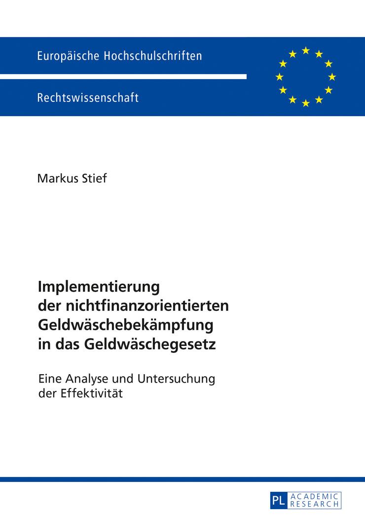 Vorderes Coverbild Implementierung der nichtfinanzorientierten Geldwäschebekämpfung in das Geldwäschegesetz
