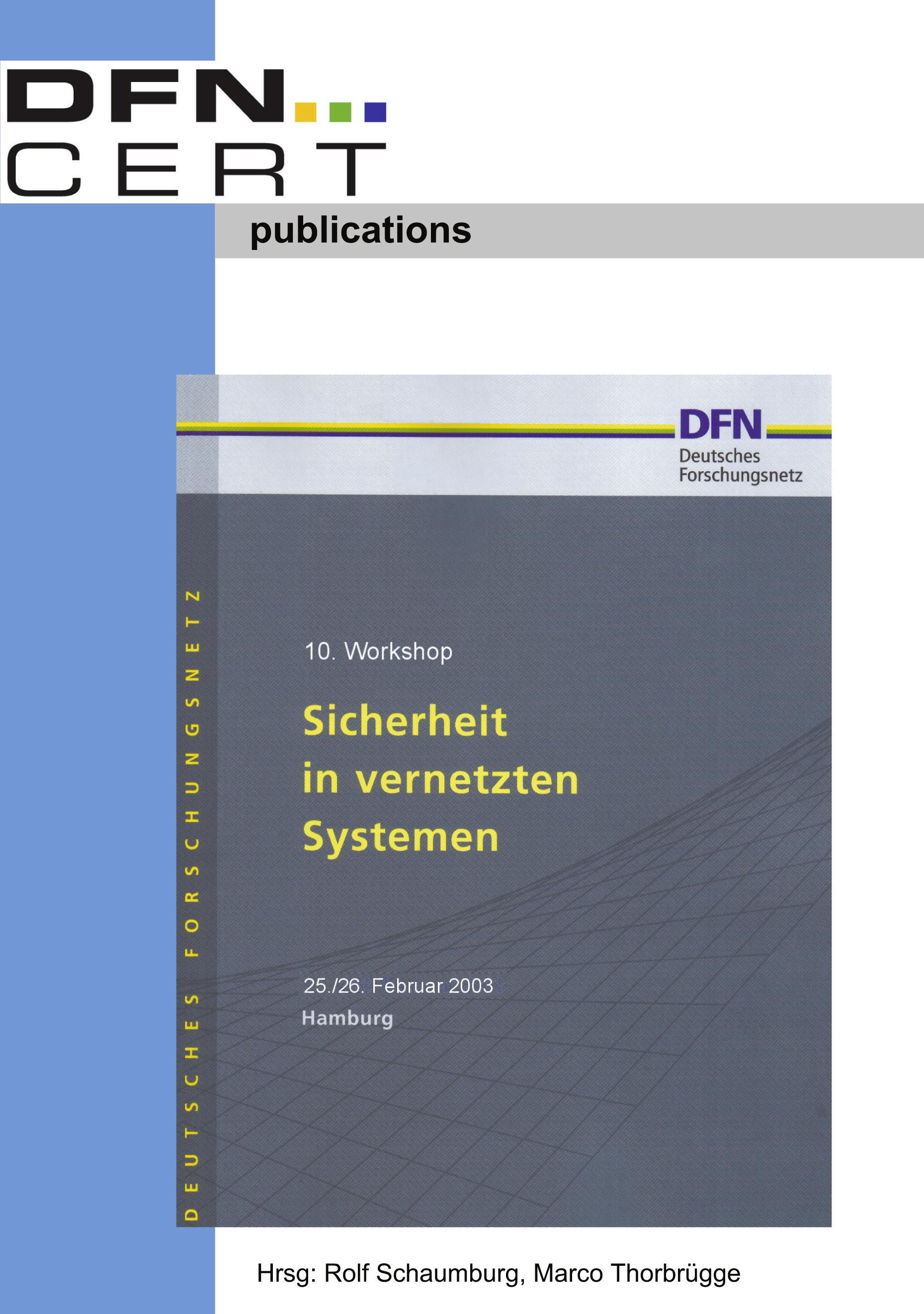 Vorderes Coverbild 10. Workshop "Sicherheit in vernetzten  Systemen"
