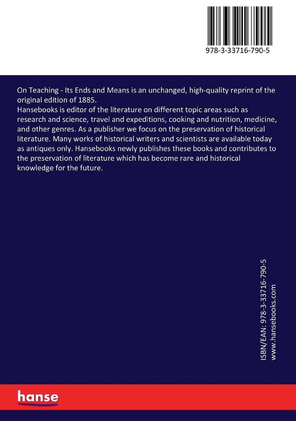 Rückseitencover On Teaching