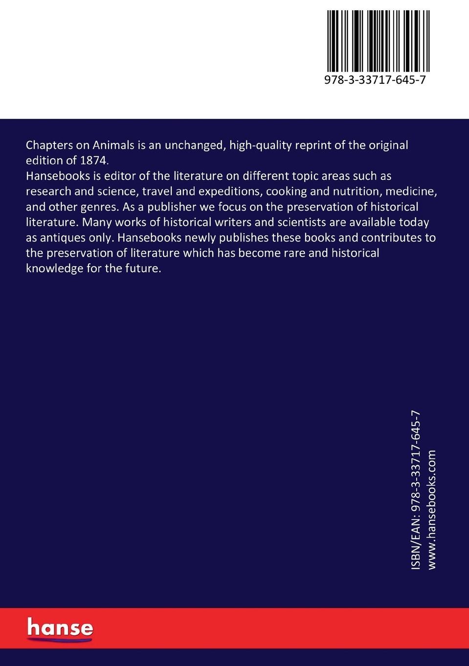 Rückseitencover Chapters on Animals