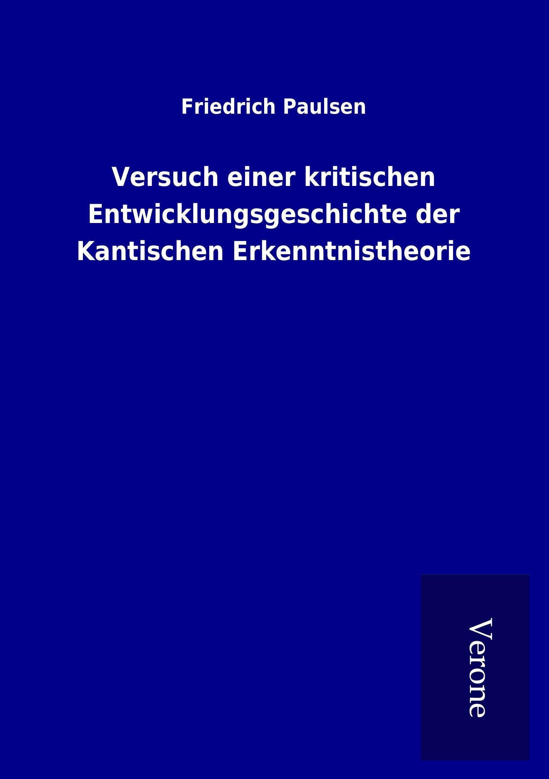 Vorderes Coverbild Versuch einer kritischen Entwicklungsgeschichte der Kantischen Erkenntnistheorie