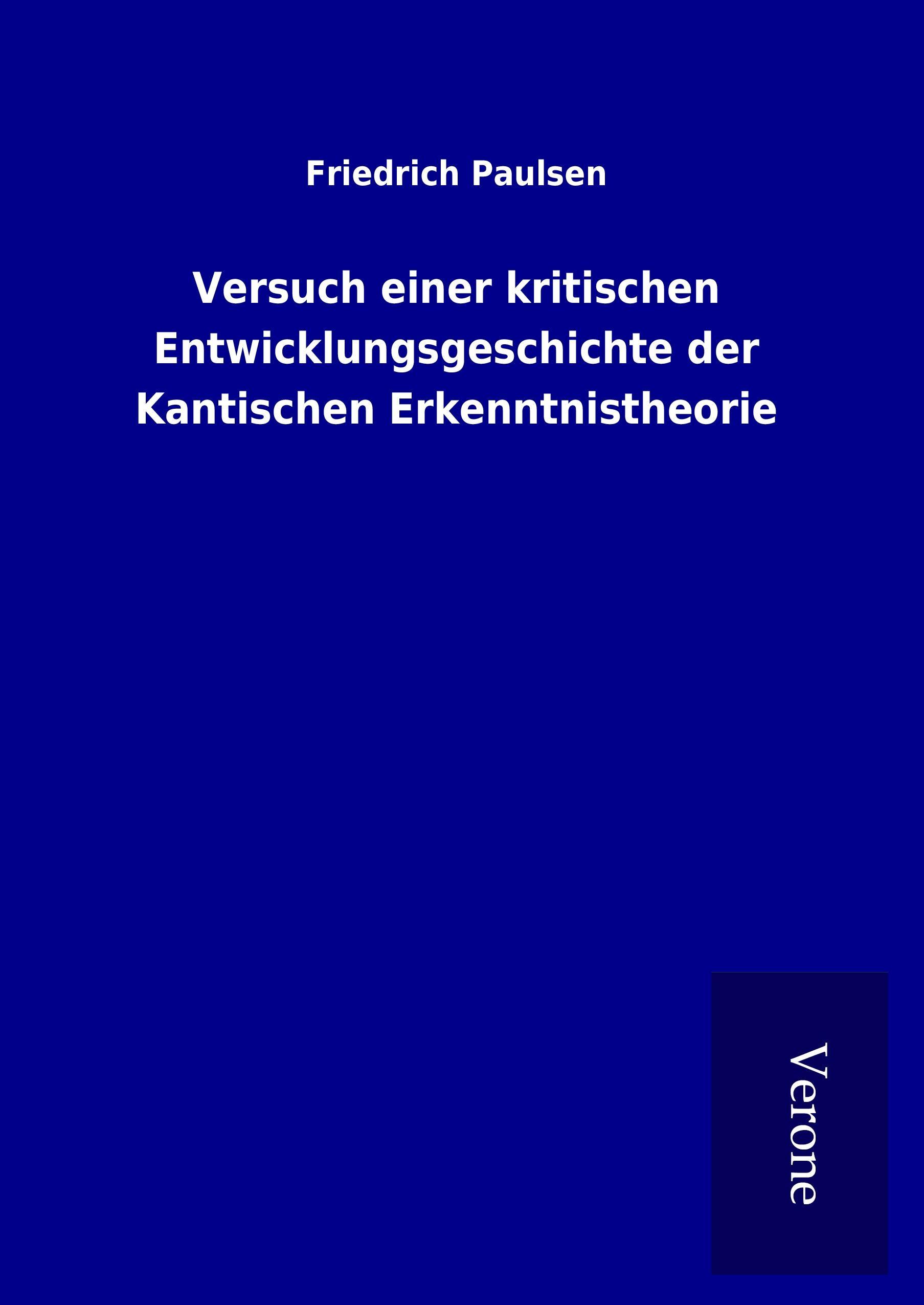 Vorderes Coverbild Versuch einer kritischen Entwicklungsgeschichte der Kantischen Erkenntnistheorie