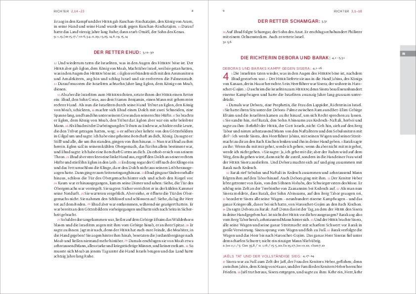 Beispielinhalt (Bild) Bibel mit Schreibrand (Blauer Einband)