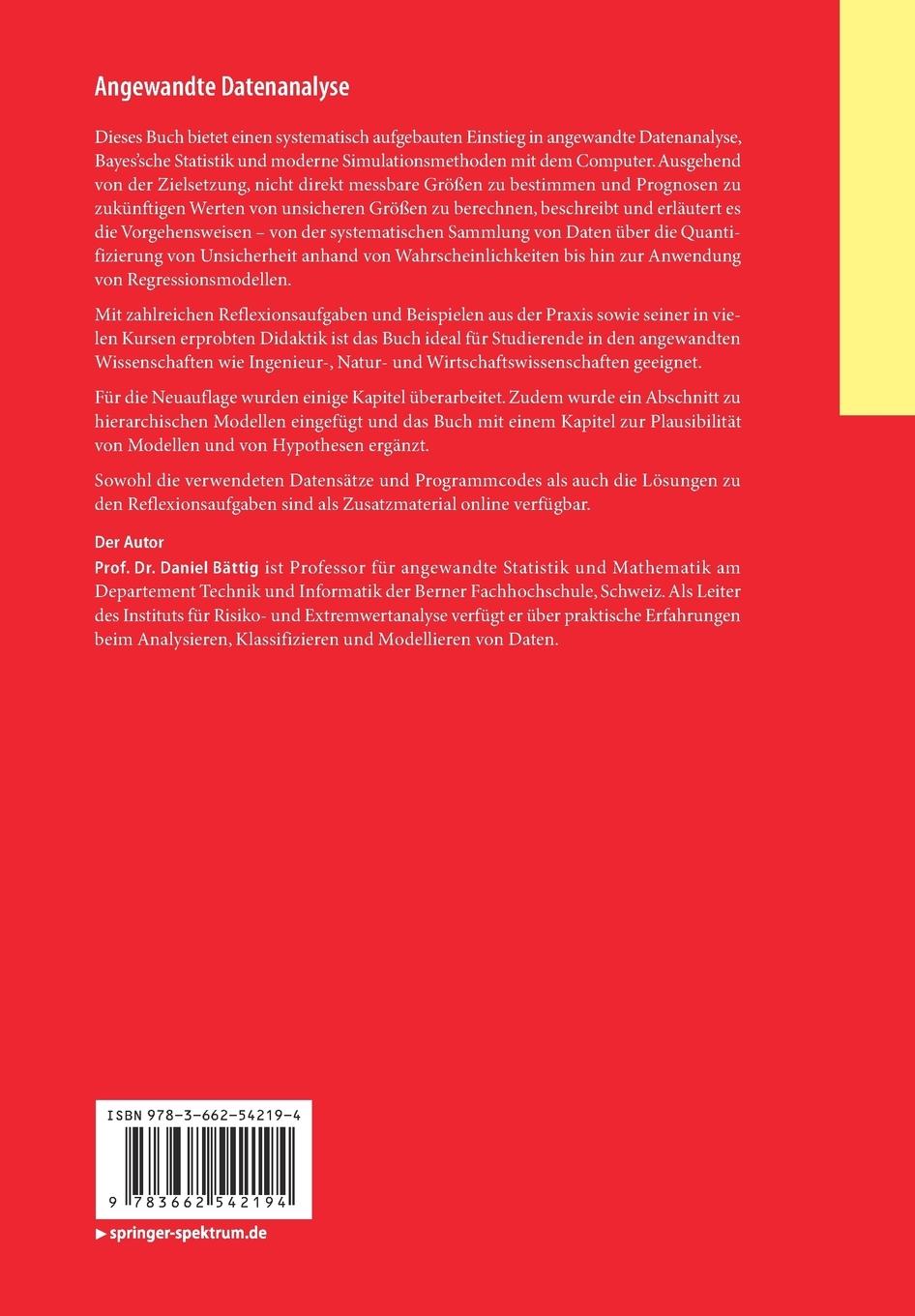 Rückseitencover Angewandte Datenanalyse