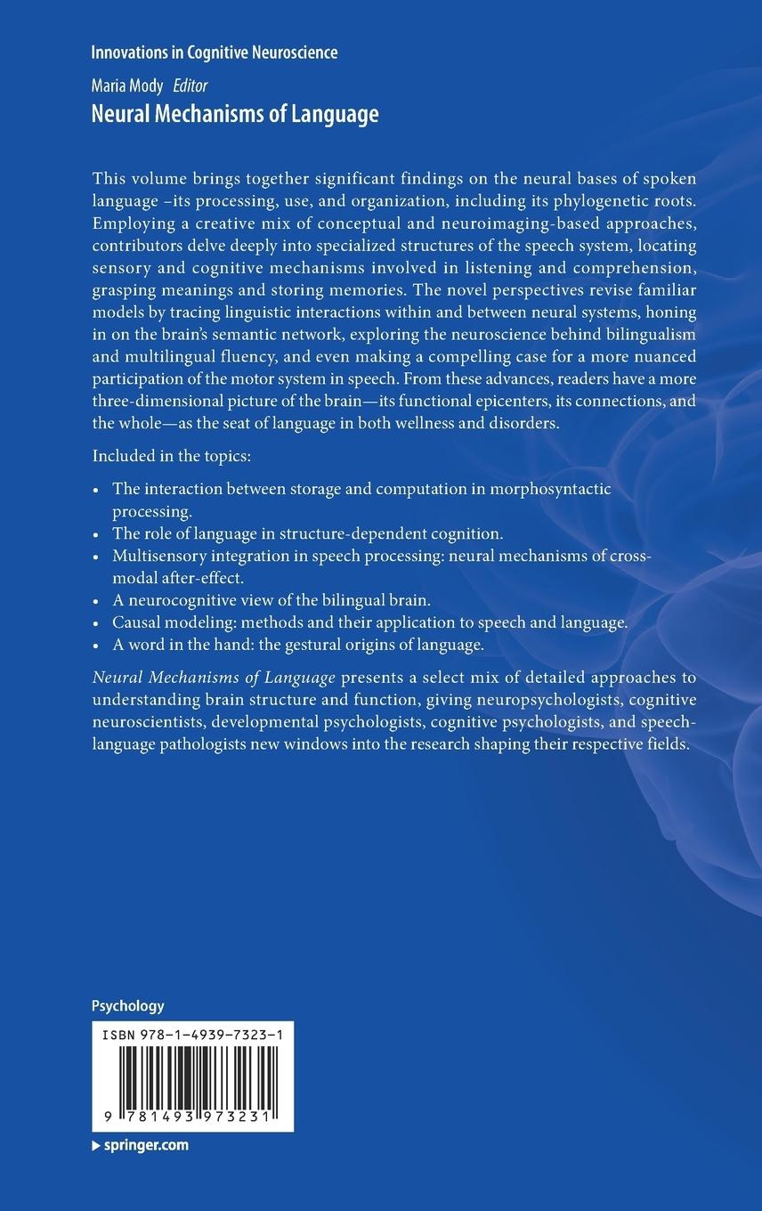 Rückseitencover Neural Mechanisms of Language