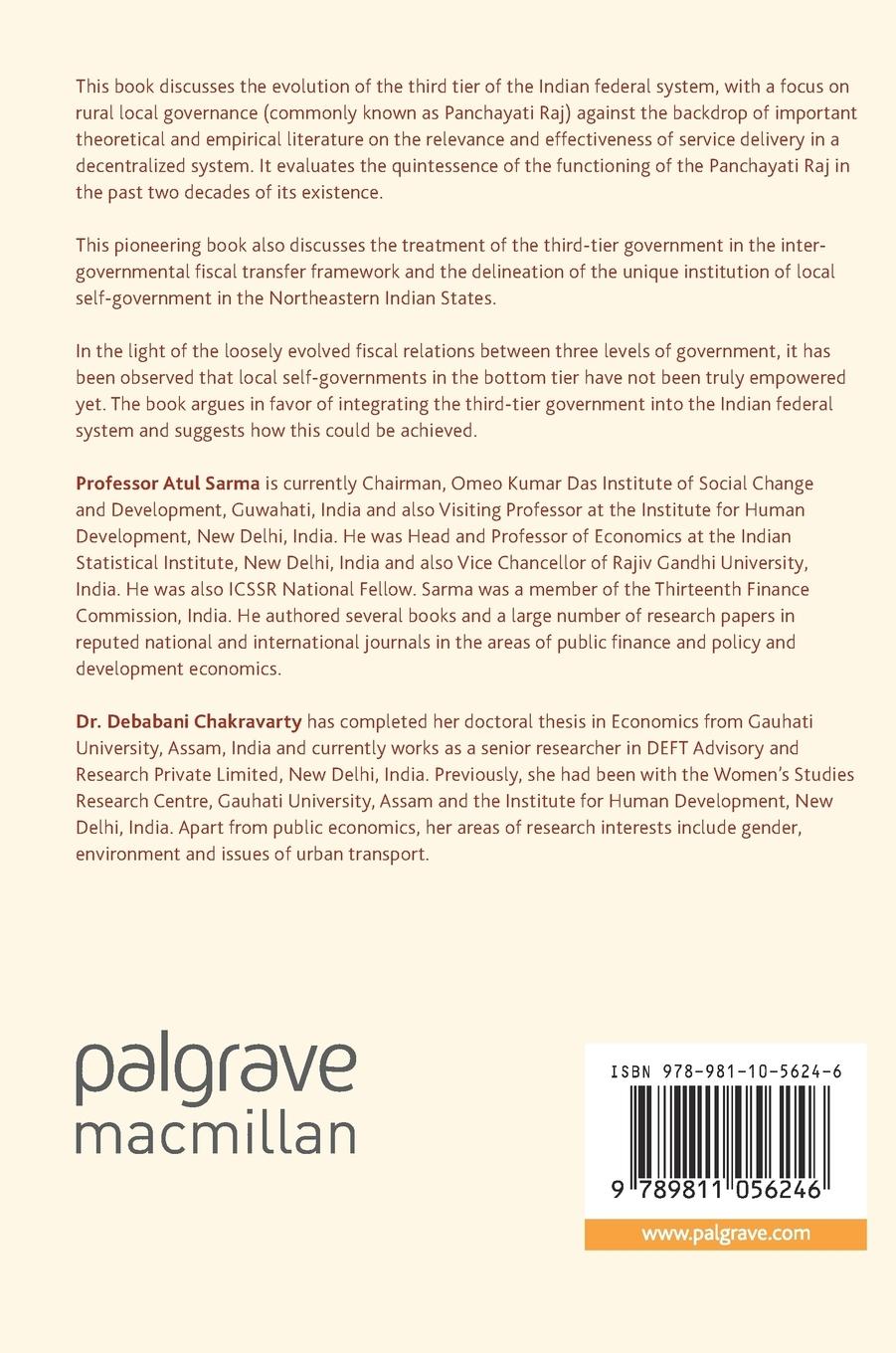 Rückseitencover Integrating the Third Tier in the Indian Federal System