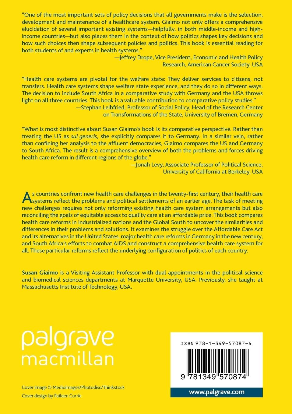 Rückseitencover Reforming Health Care in the United States, Germany, and South Africa