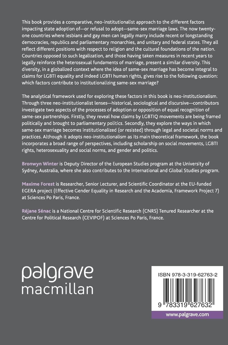 Rückseitencover Global Perspectives on Same-Sex Marriage