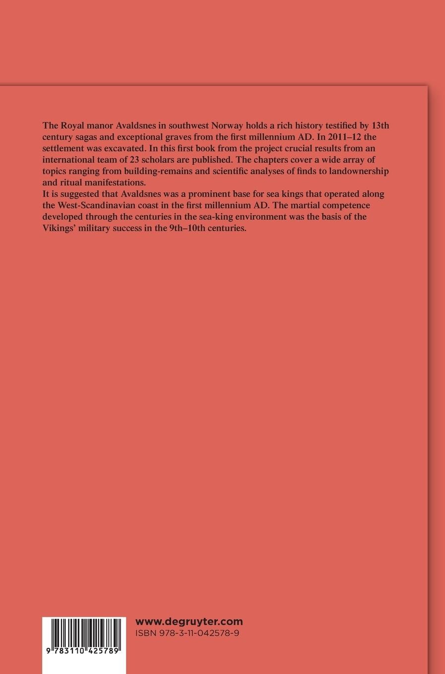 Rückseitencover Avaldsnes - A Sea-Kings' Manor in First-Millennium Western Scandinavia
