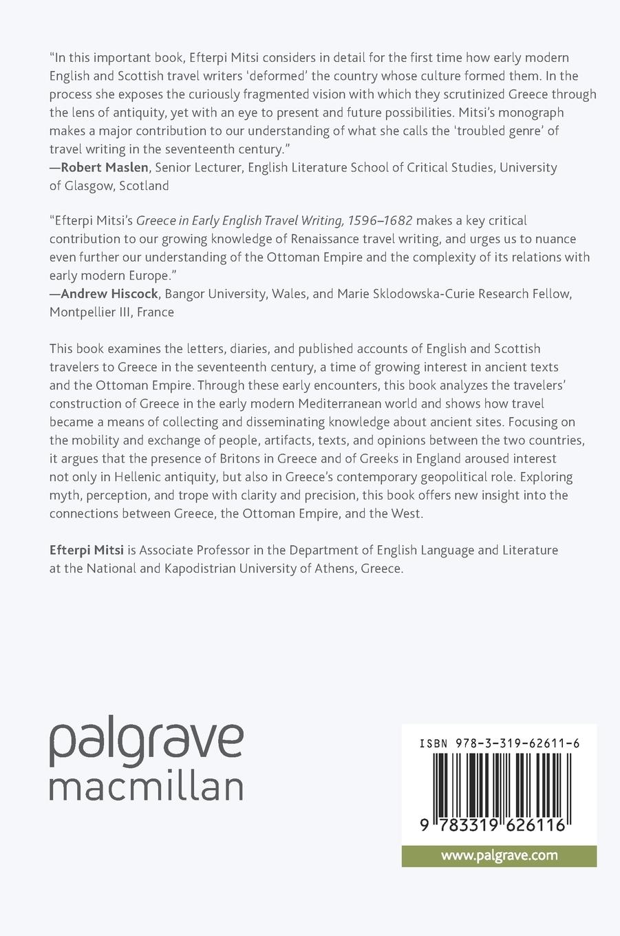 Rückseitencover Greece in Early English Travel Writing, 1596-1682