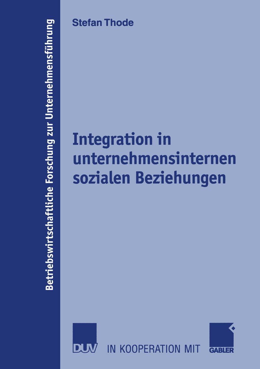 Vorderes Coverbild Integration in unternehmensinternen sozialen Beziehungen