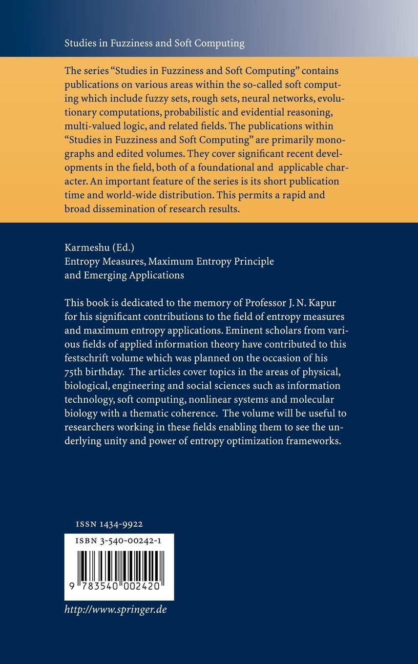 Rückseitencover Entropy Measures, Maximum Entropy Principle and Emerging Applications