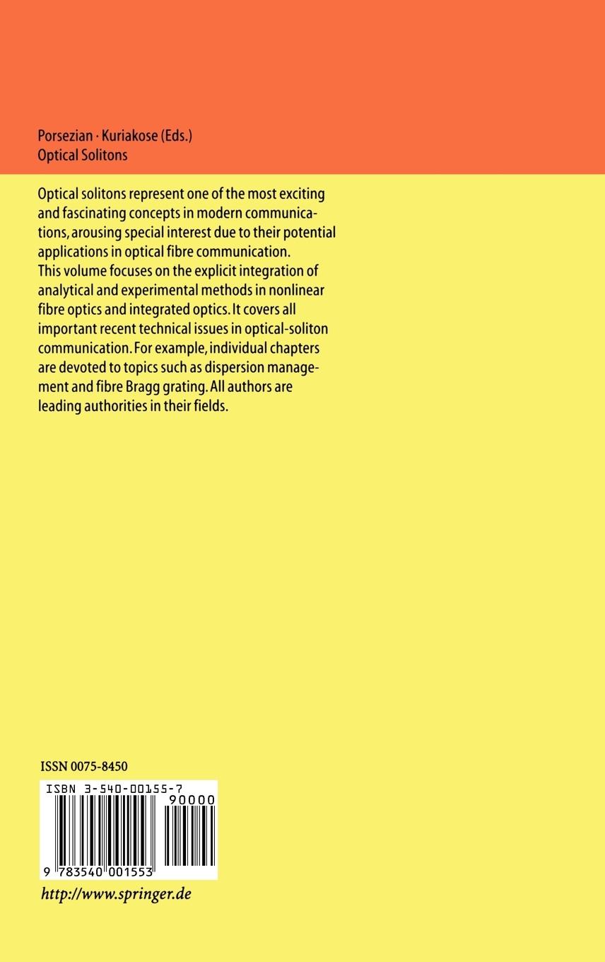 Rückseitencover Optical Solitons